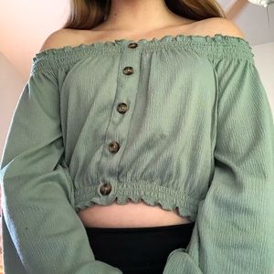Off the shoulder long sleeve